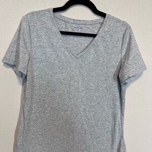 Amazon Essentials Light Gray V-Neck Short Sleeve Tee